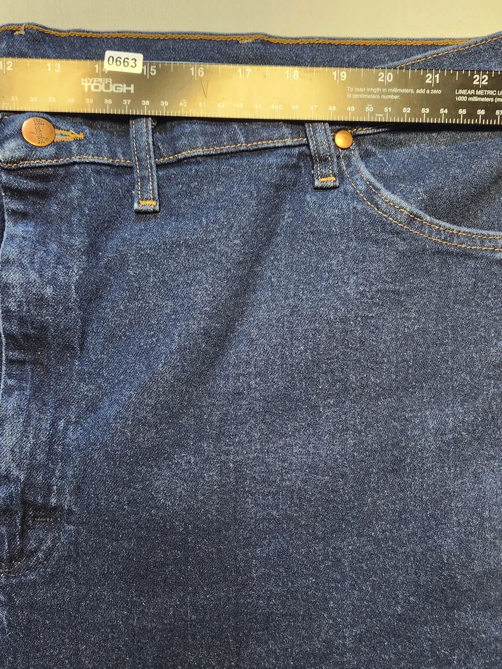 Wrangler Jeans Mens 48x30 Blue Dark Wash Cowboy Bootcut Big Tall Stretch Regular